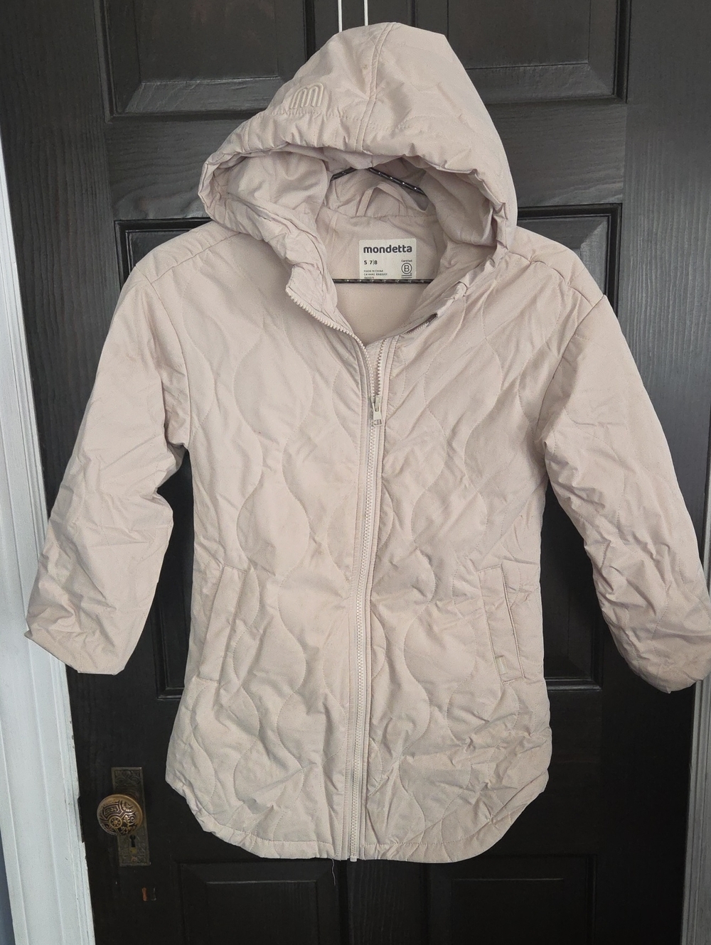 Mondetta Light Beige Quilted Hooded Puffer Jacket